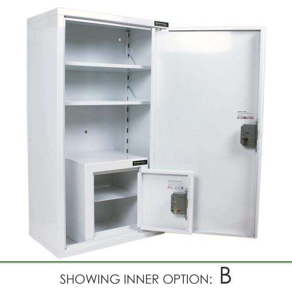 CMED350 medicine cabinet with internal controlled drugs cabinet Option B