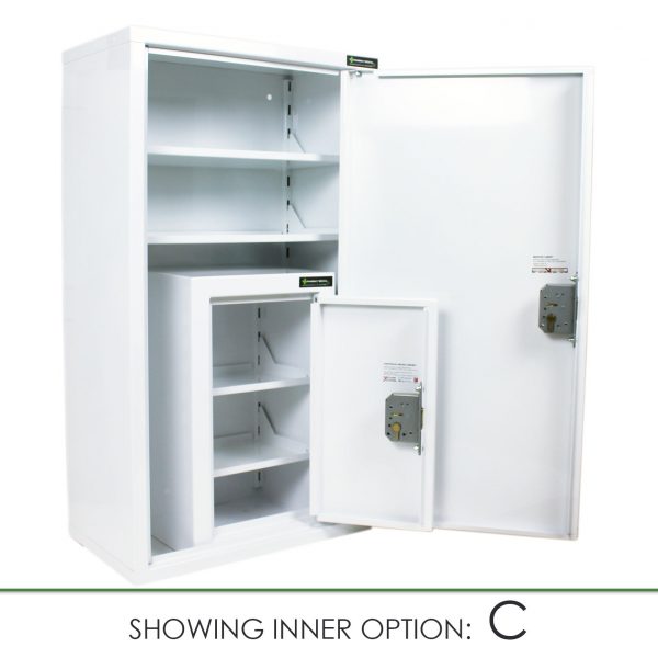 CMED350 medicine cabinet with internal controlled drugs cabinet Option C