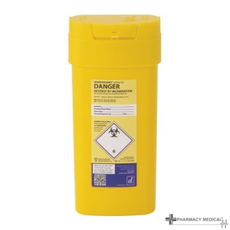 0.6l Sharps Bin Yellow Sharps Bin from Pharmacy Medical