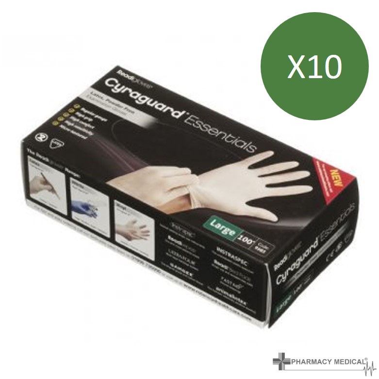10 x latex disposable gloves Controlled Drugs from Pharmacy