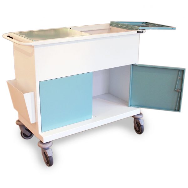 small secure medical records trolley