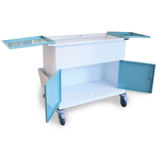 small secure medical records trolley