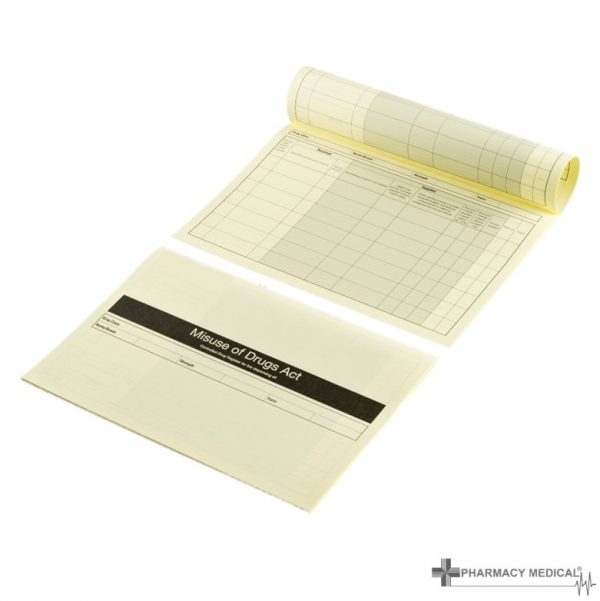 yellow controlled drugs register inserts