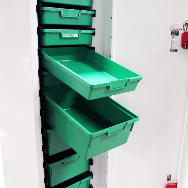 tower unit with plastic trays