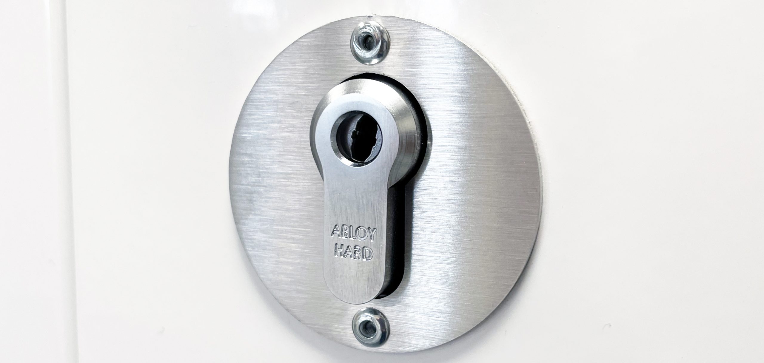 Abloy Cliq Lock Cylinder fitted to a Pharmacy Medical Cabinet