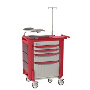 Resuscitation cart LECCRP4-RD in red
