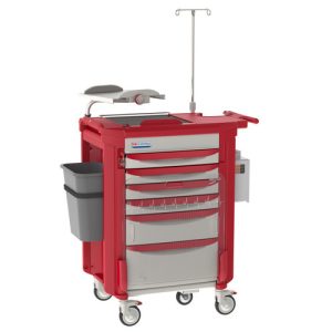 Resuscitation cart LECCRP6-RD in red