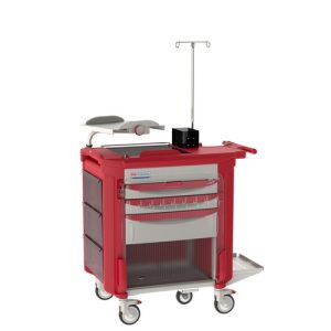 Resuscitation cart LECCRP8-RD in red