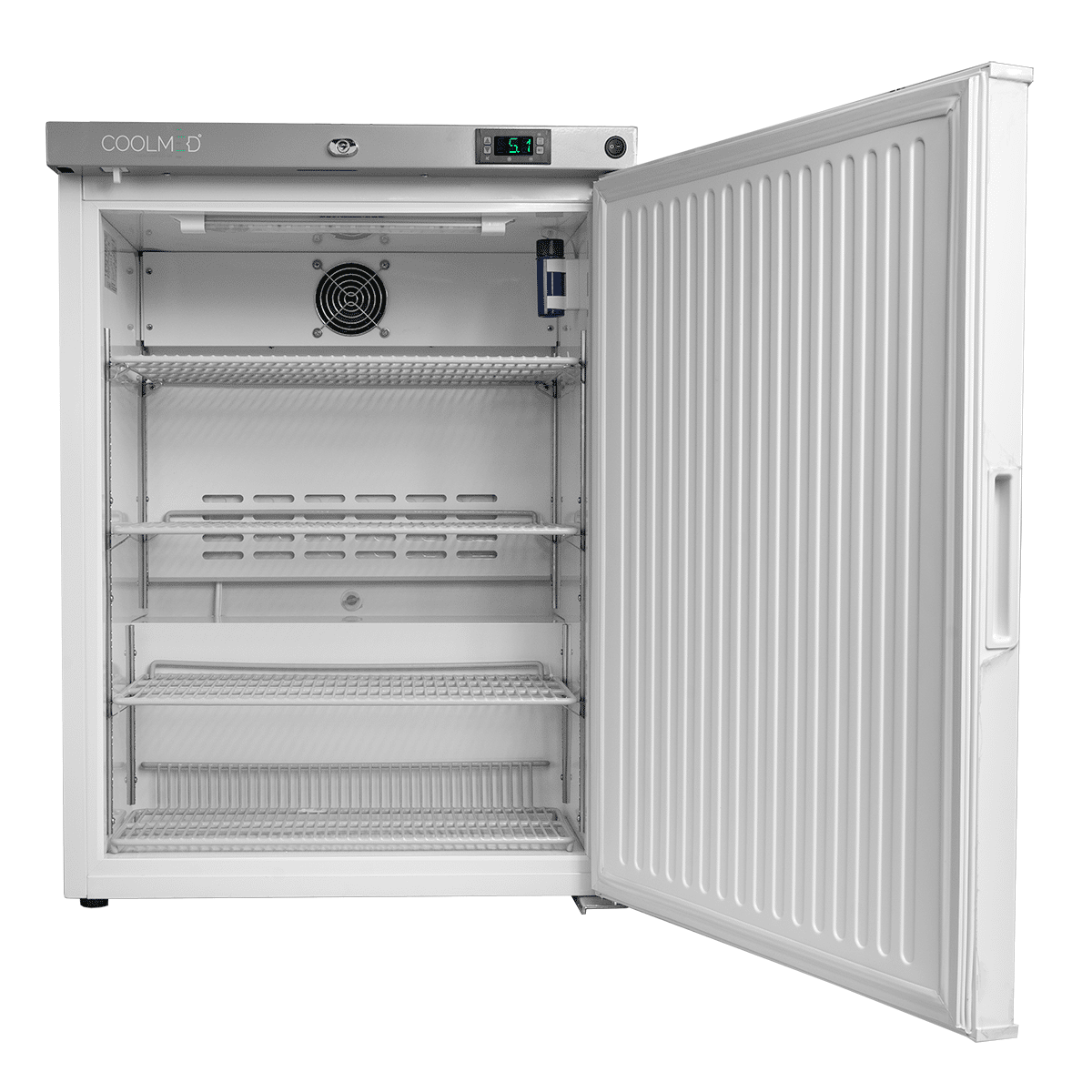 CoolMed Neonatal CMN125 Neonatal breast milk fridge from the front with the door open