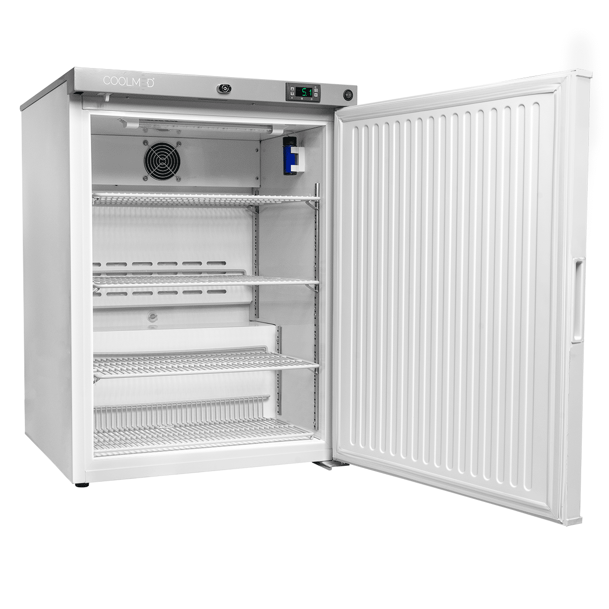 CoolMed Neonatal CMN125 Neonatal breast milk fridge from the side with the door open