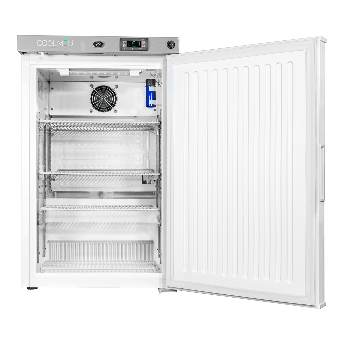 CoolMed Neonatal CMN59 Neonatal breast milk fridge from the front with the door open