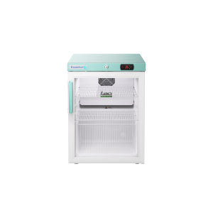 Lec Pharmacy Essential PEGR80DC Glass door pharmacy fridge from the front with the door closed