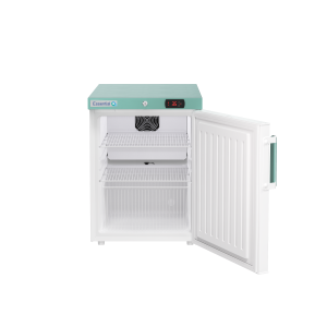 Lec Pharmacy Essential PESR80DC Solid door pharmacy fridge from the front with the door open